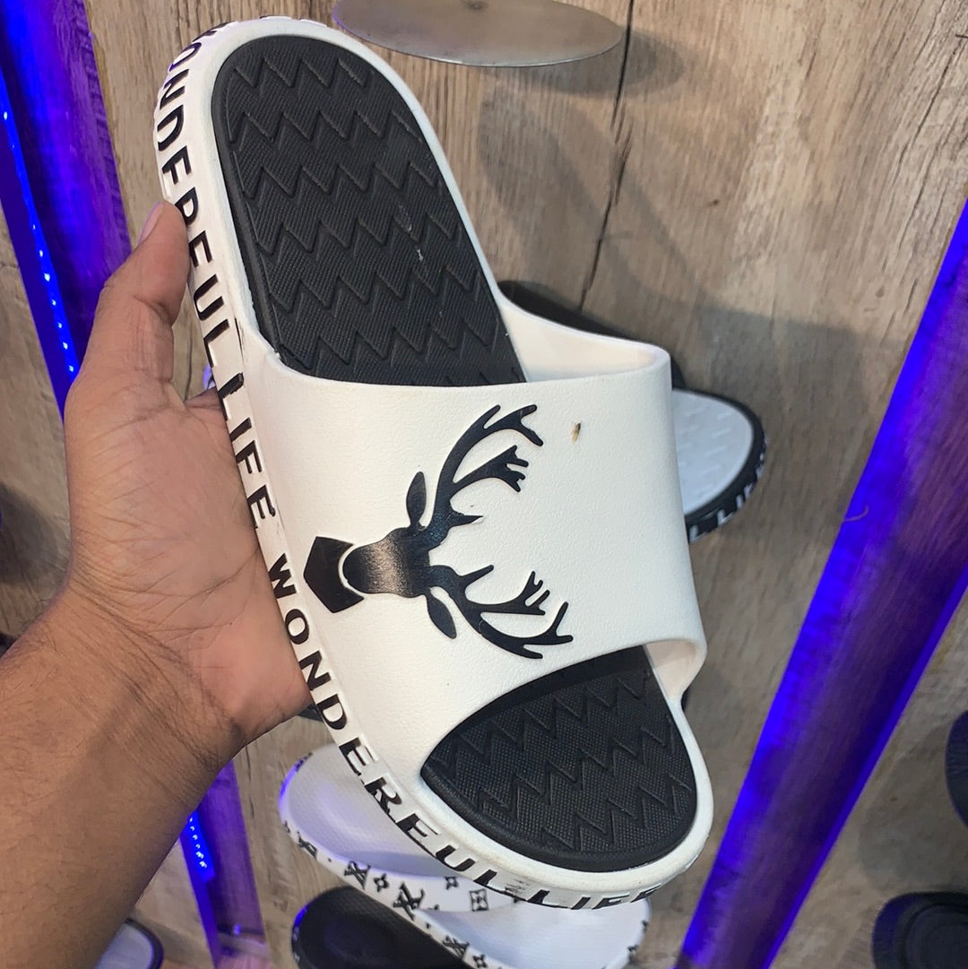 White Black Heavy Slipper 8908