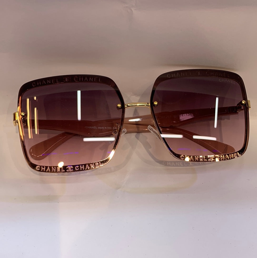 AHC Gold Pink Frame Pink Shade Unisex Sunglass CN8207 63 14-138