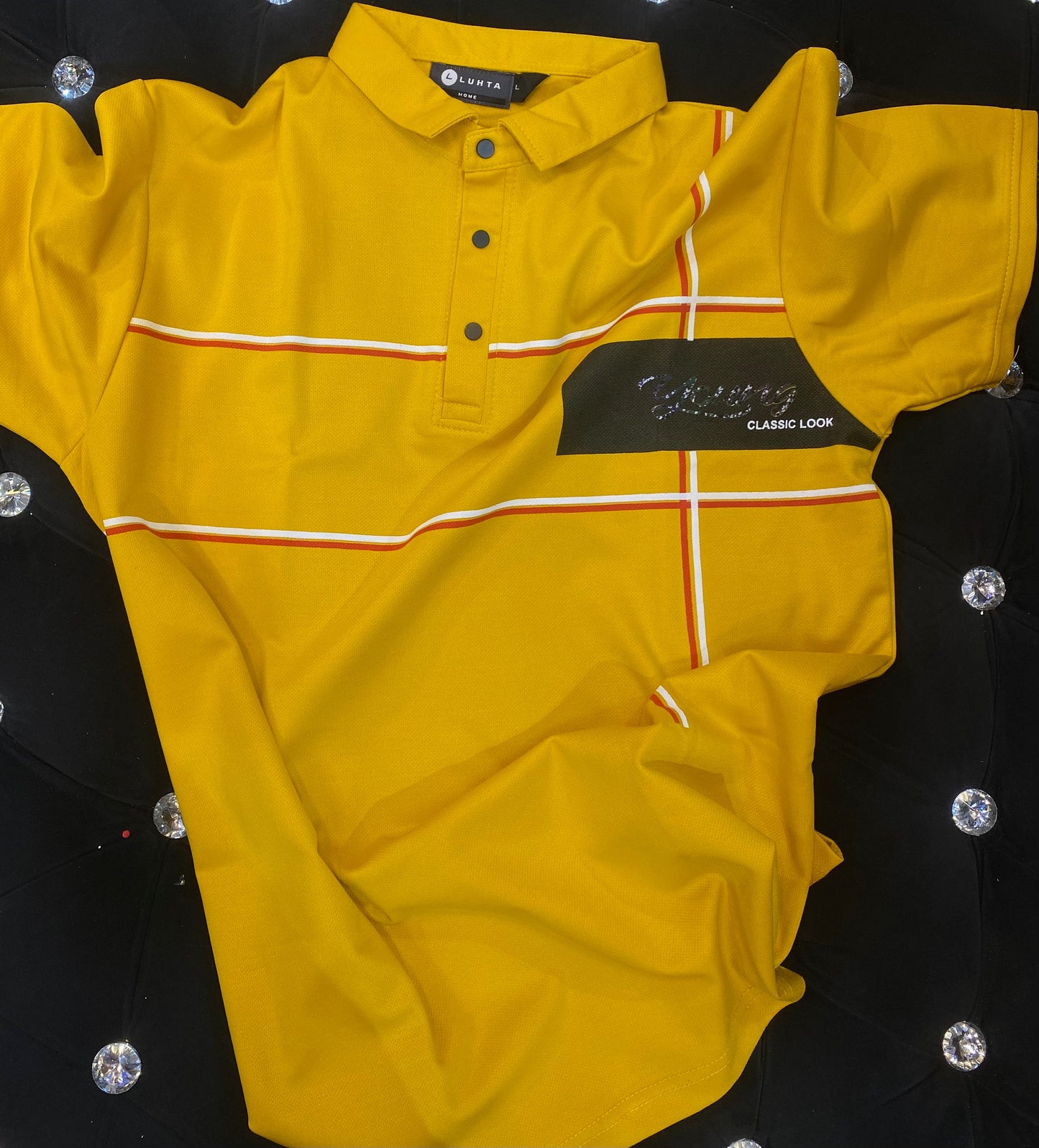 HUL Yellow Colour With Print Lycra Fabric Collar TShirt 989132