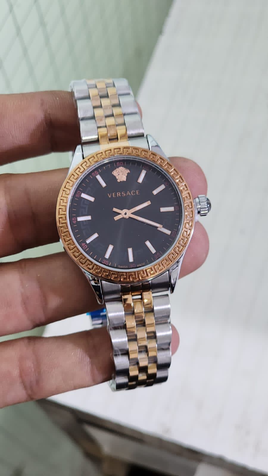 Rev Silver Copper Chain Black Dial Ladies Watch 901324