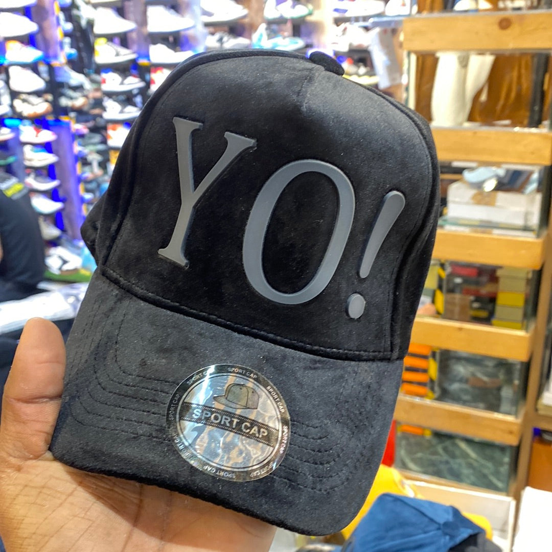 YO Black Colour Velvet Fabric Premium Quality Cap 13215