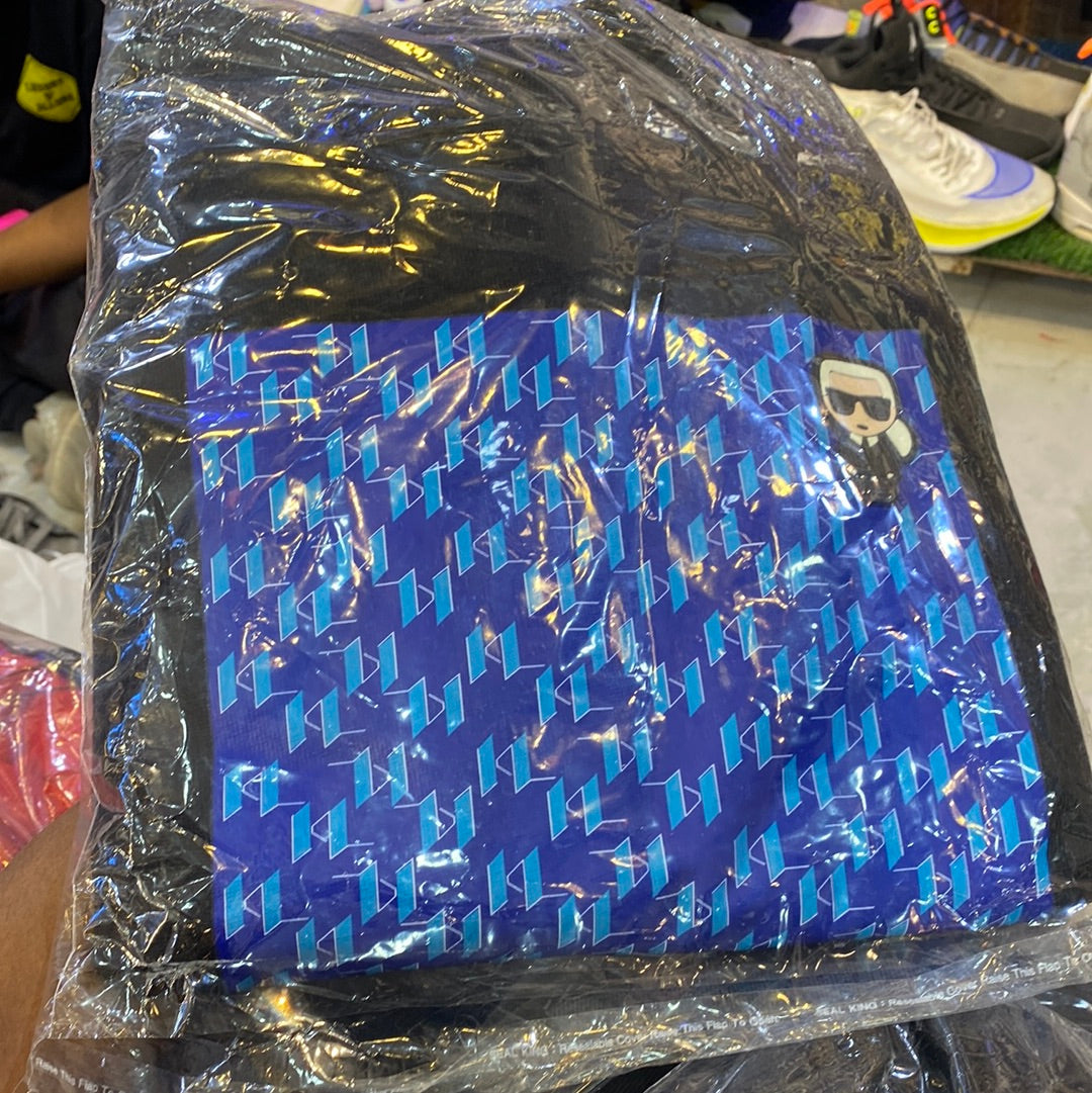Kar Rak Black Colour With Blue Cartoon Embroidery Imported Sweatshirt 9185