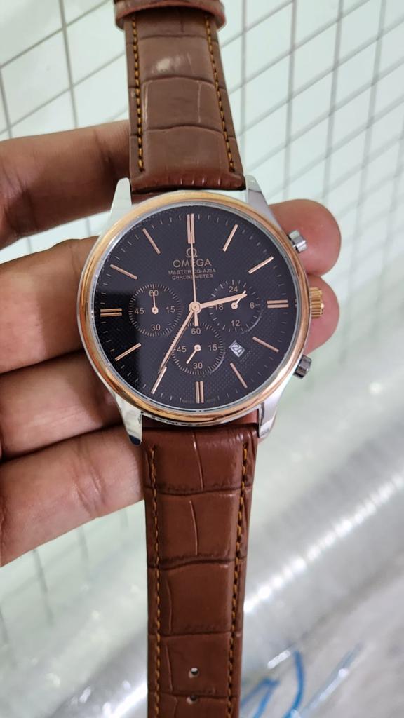 Emo Brown Strap Black Dial Men Watch 901354