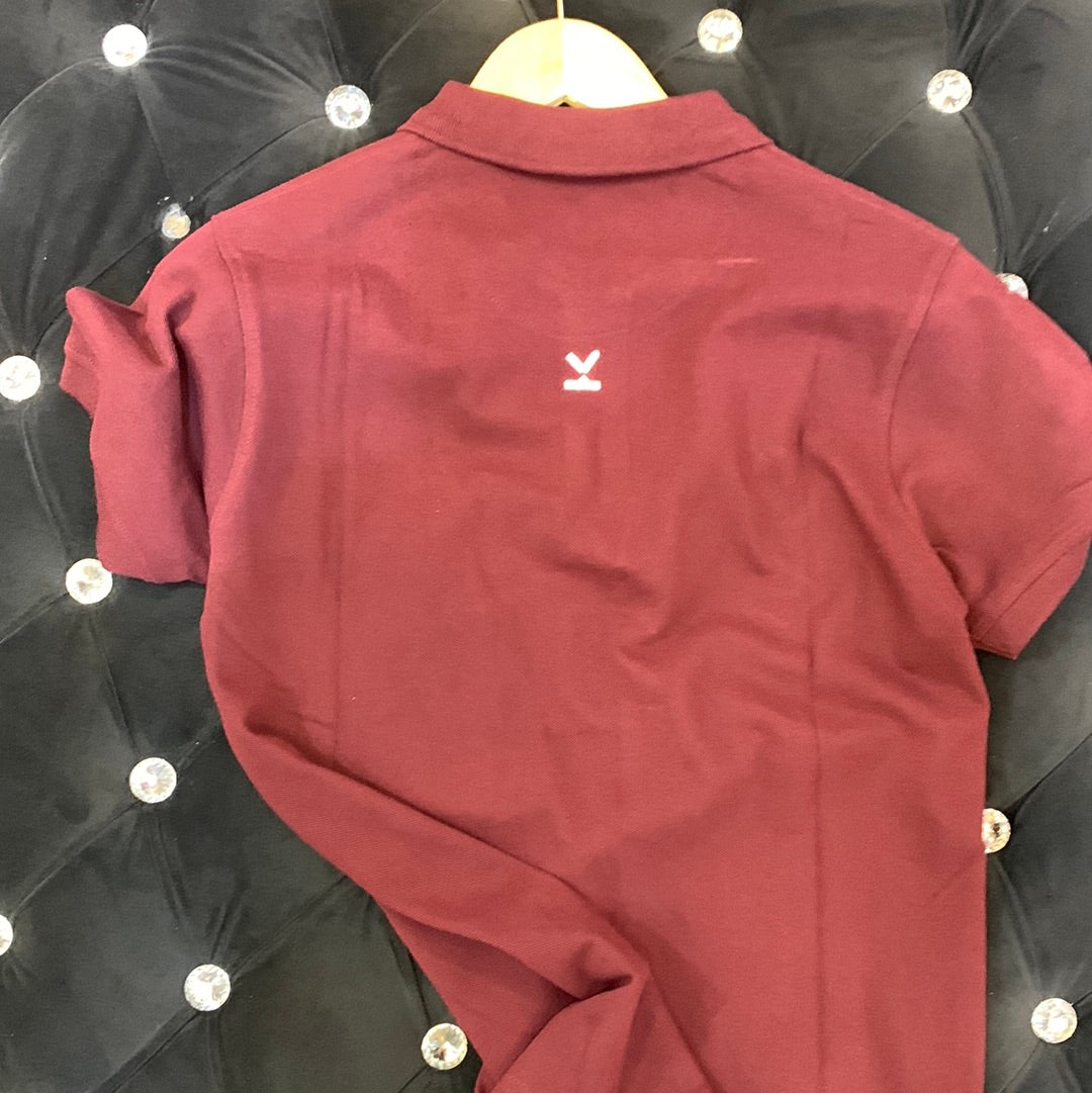 NEK Maroon Colour Yellow Tiger logo Print Half Sleeves Collar TShirt 110368