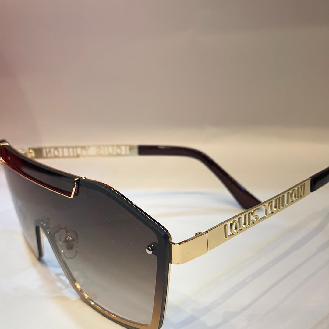 UOL VL Gold Frame Brown Shade With Print Unisex Sunglass 2229 54 17-140