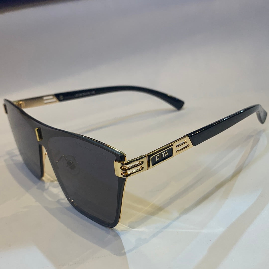TID Black golden Frame Black Shade Sunglass 22138 58 14 140