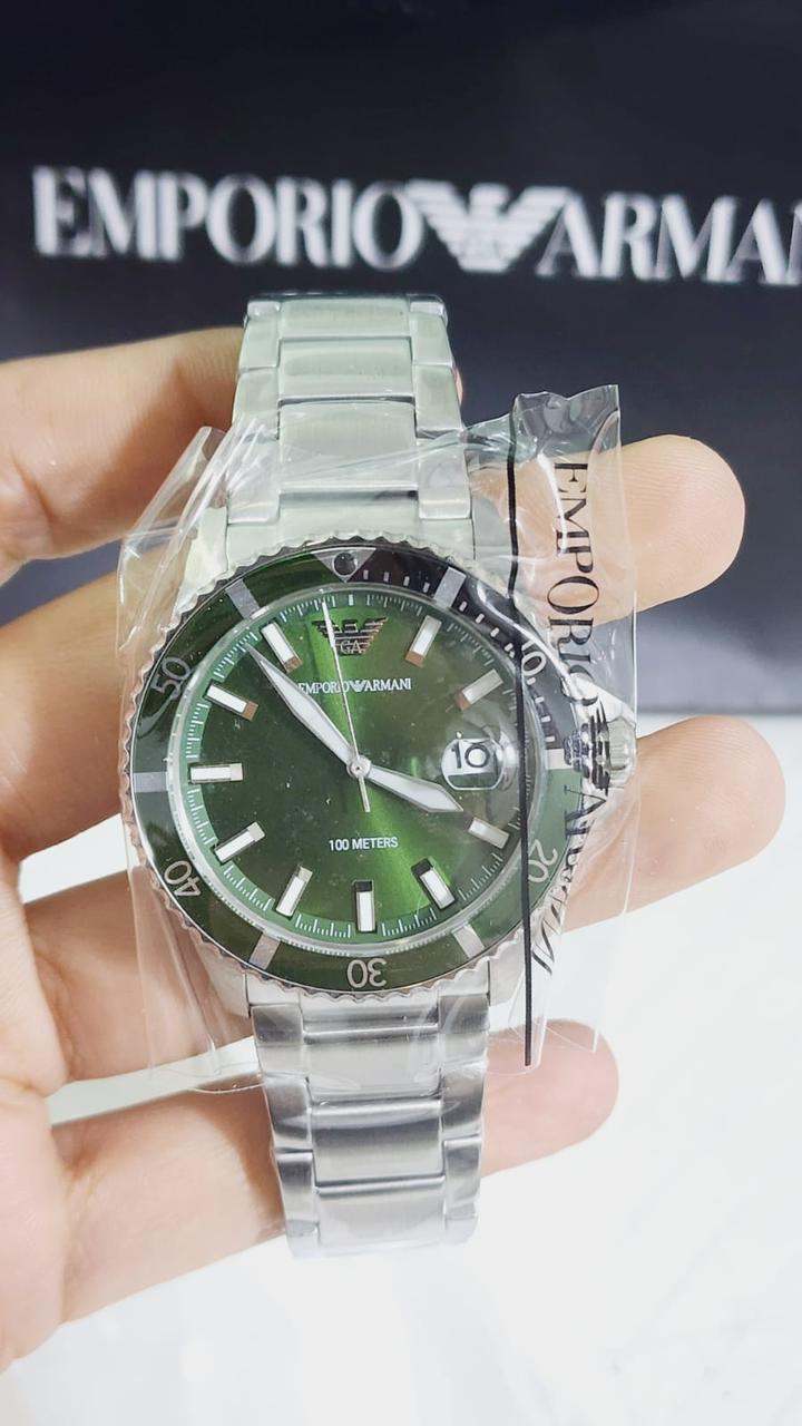 Mra Silver Chain Green Dial Premium Quality Men Watch