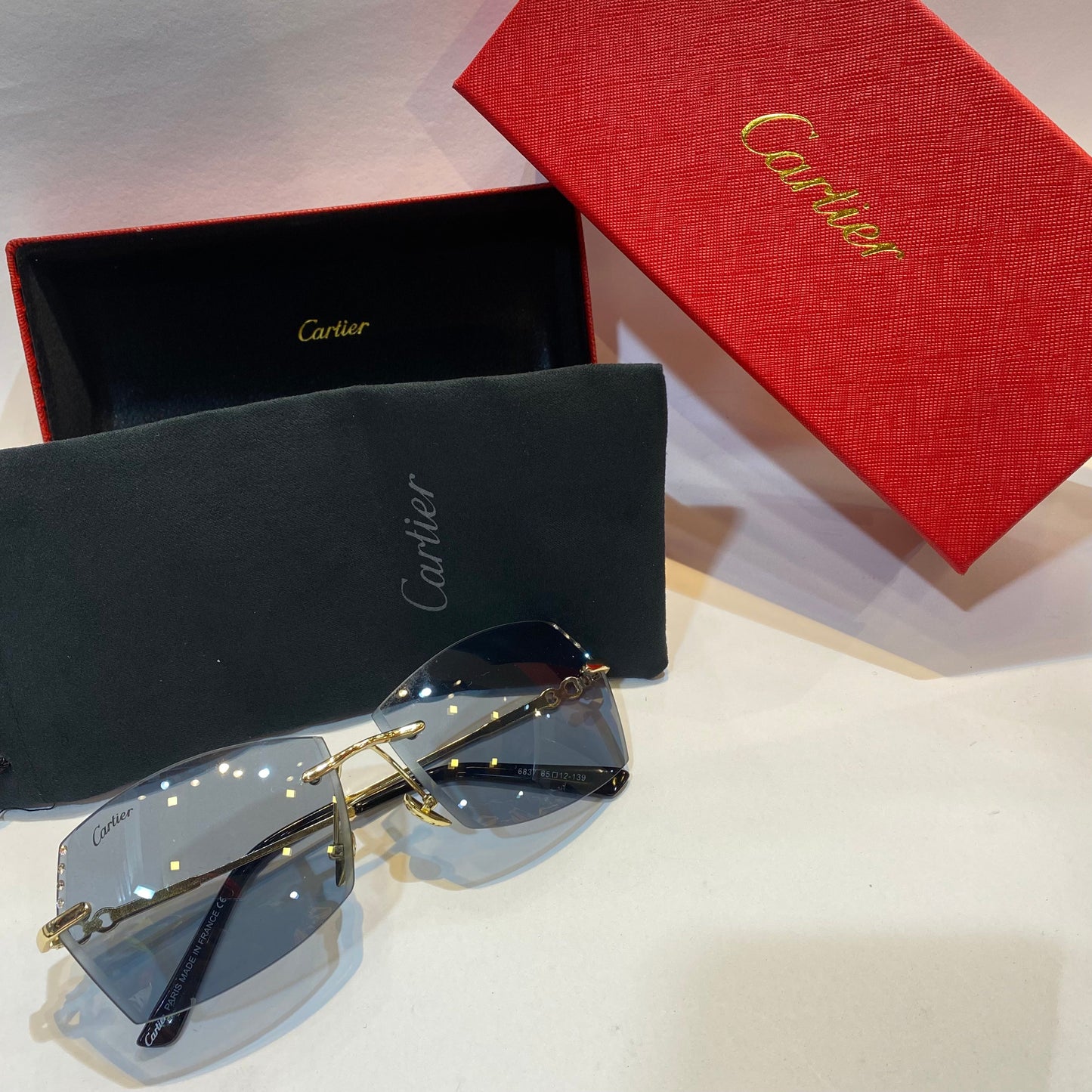 Rac Glossy Gold Frame Black Shade Unisex Branded Sunglasses 6837 65 12-139