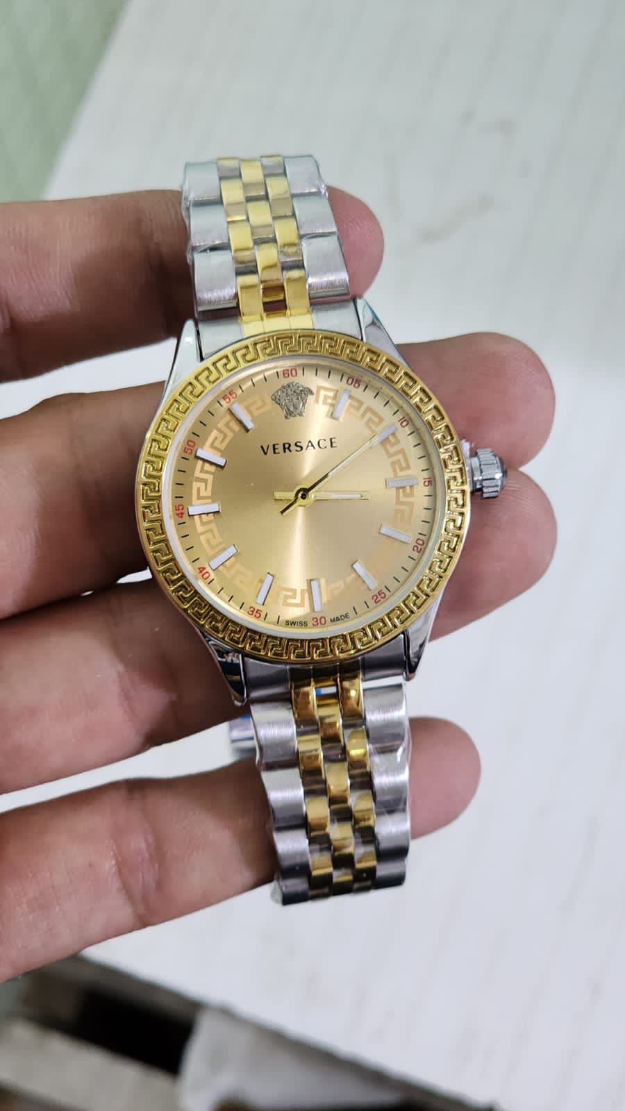 Rev Silver Gold Chain Yellow Dial Ladies Watch 901319