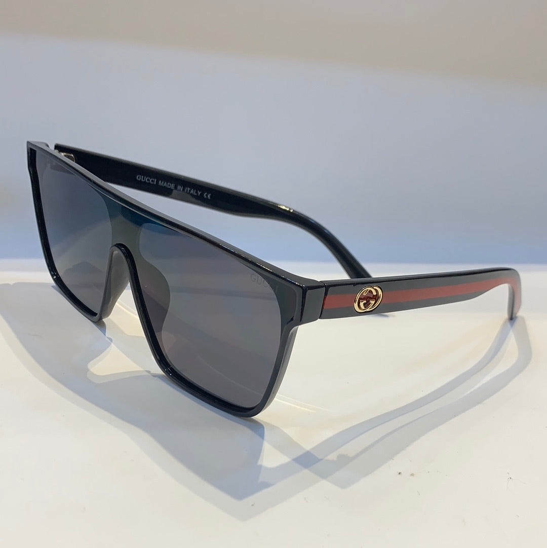 Cug Glossy Black Frame Black Shade Unisex Sunglass 9485 59 14 145