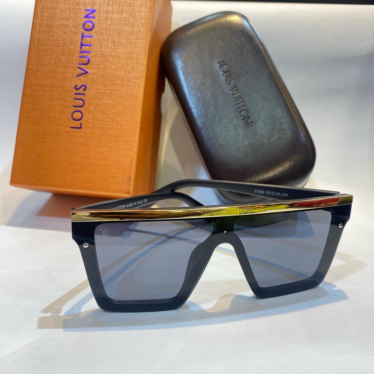 UOL Black Frame Black Shade Unisex Branded Sunglasses 21020 55 19-139