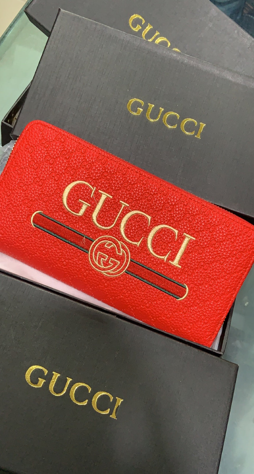CUG Red Colour With Embroidery Design Ladies Clutch 700031