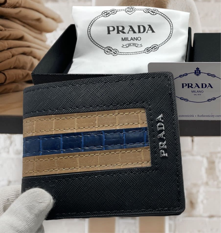 ARP Branded Luxury Italian Leather Men Wallet Model Black Apricot 60223031