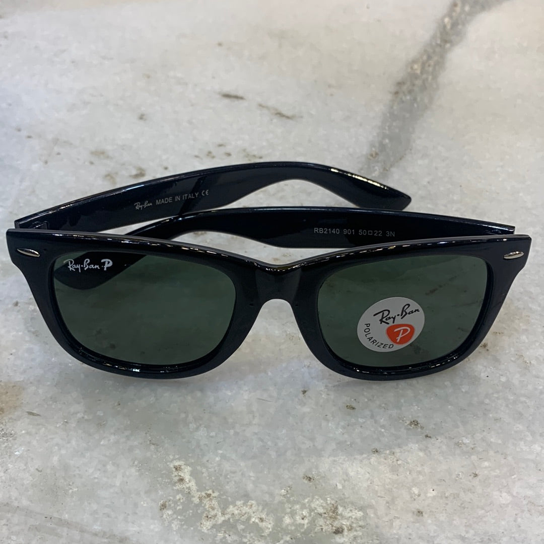YAR RB Glossy Black Frame Green Shade Sunglasses RB2140 901 50 22 3N