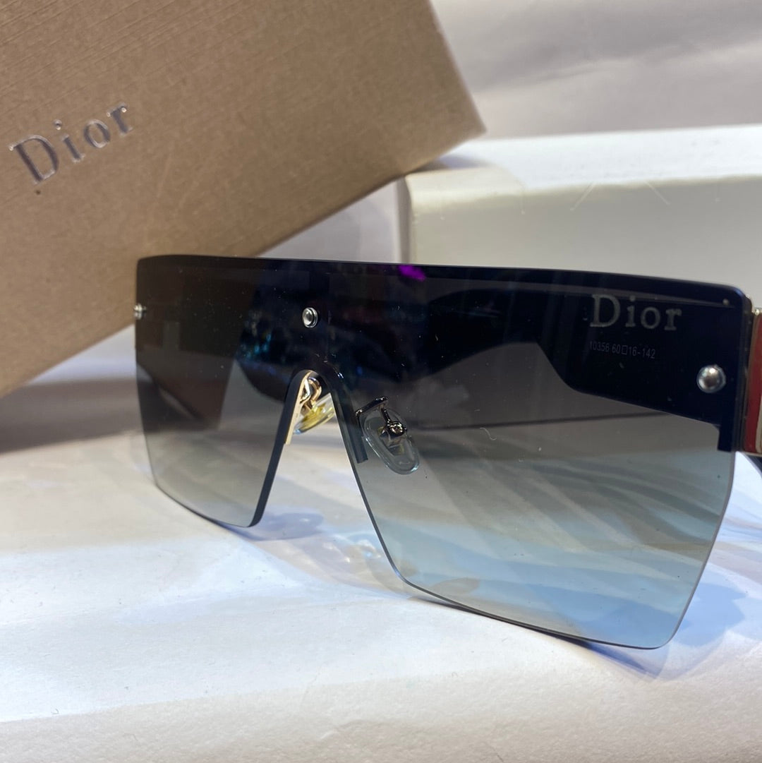 OID Glossy Black Frame Green Shade Unisex Branded Sunglasses 10356 6016-142
