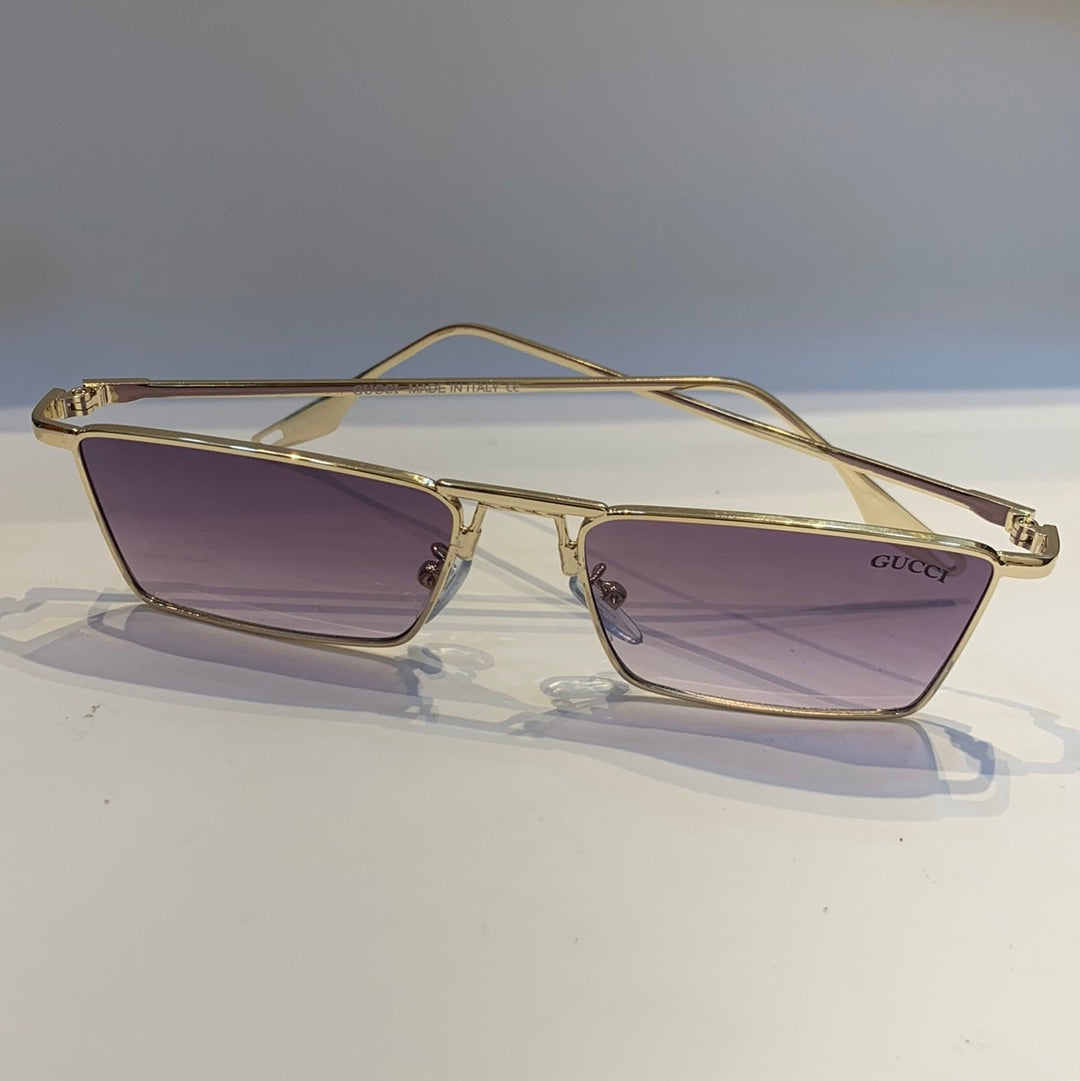 Cug Gold Frame Purple Shade Unisex Sunglass