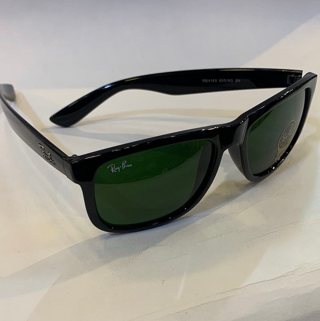 YAR RB Glossy Black Frame Green Shade Sunglasses RB4165 855/8G 2N