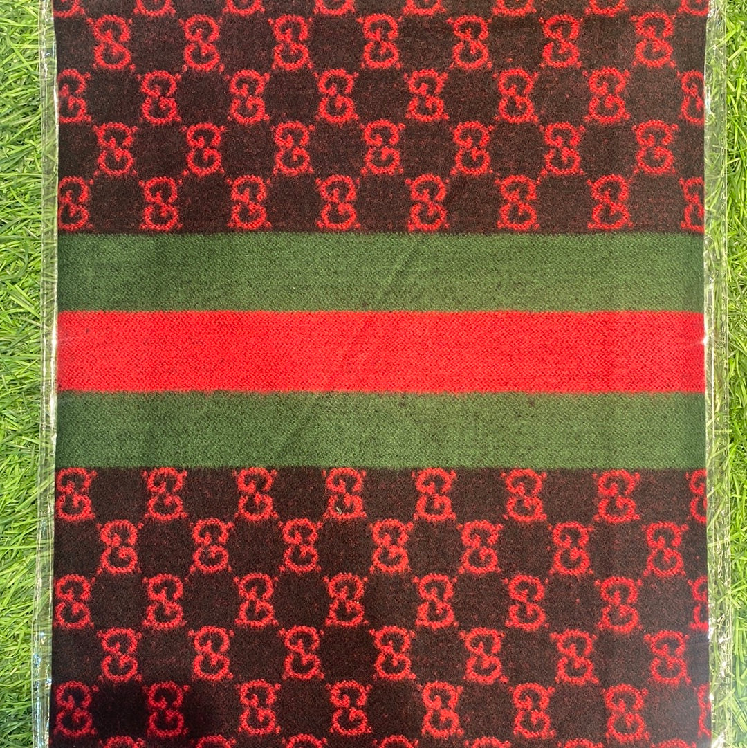 Cug Guc Black Red Colour With Green Red Stripe Imported Muffler 49094