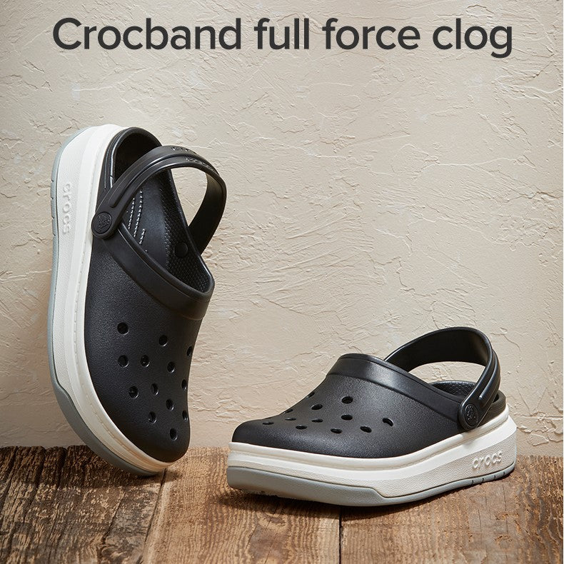 Clogs Black White Grey Sole Full Force Clogs. 206122