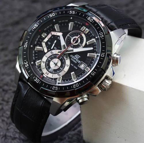 IDE Black Strap Black Dial Chrono Working Men Watch