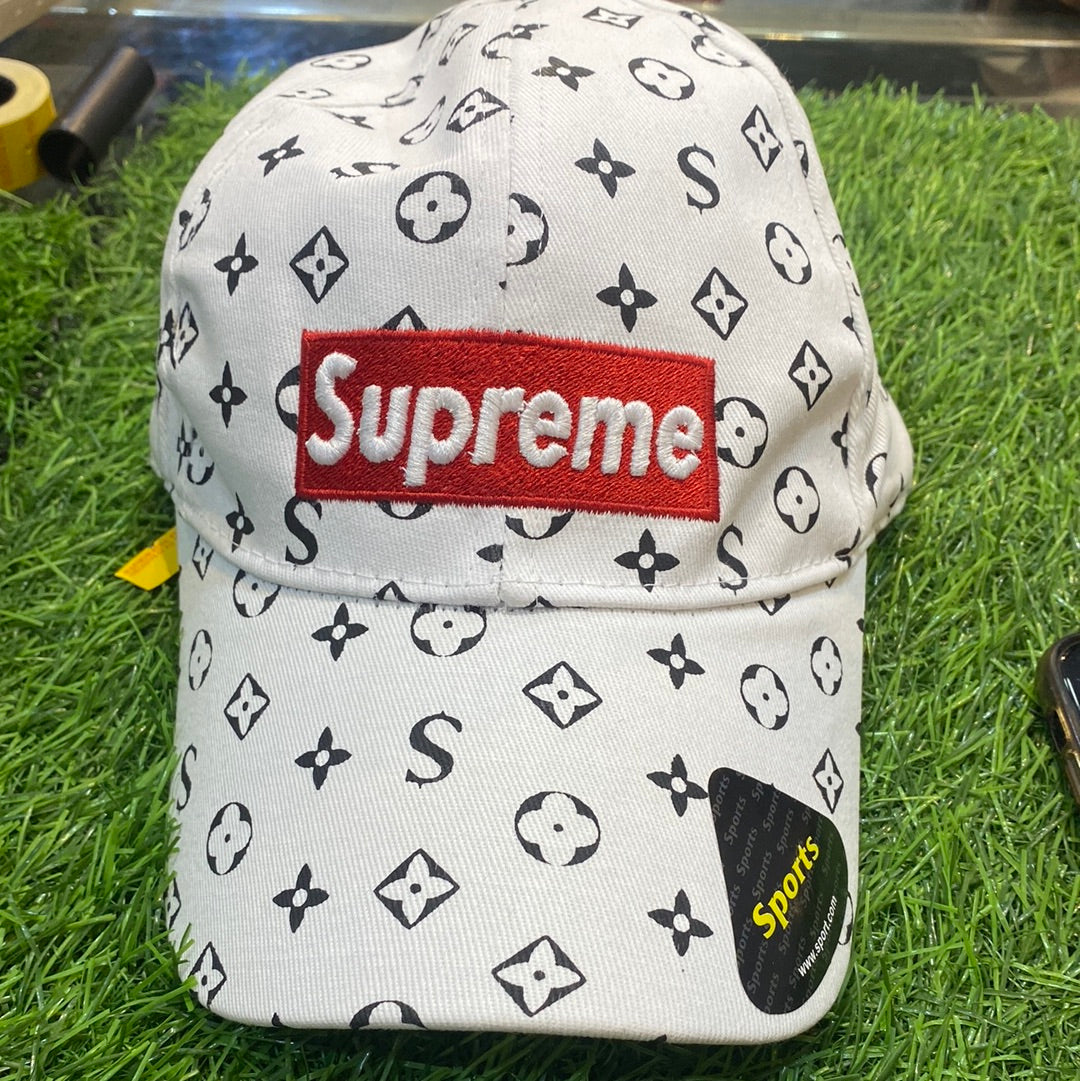 White Colour Sup Pus Printed Cap