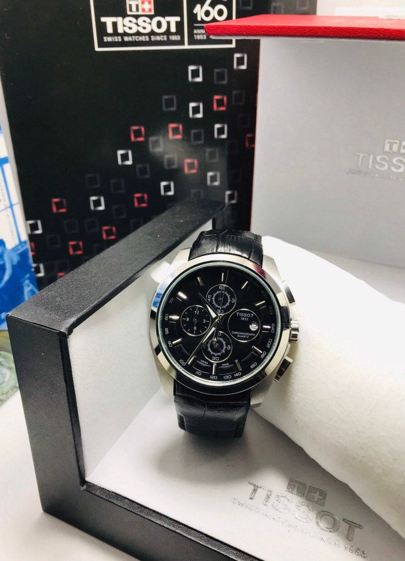 Black Strap Chronograph Strap Watch For Men
