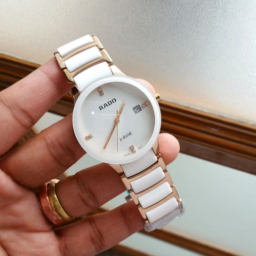 Dar White Gold Ceramic Chain Watch For Men