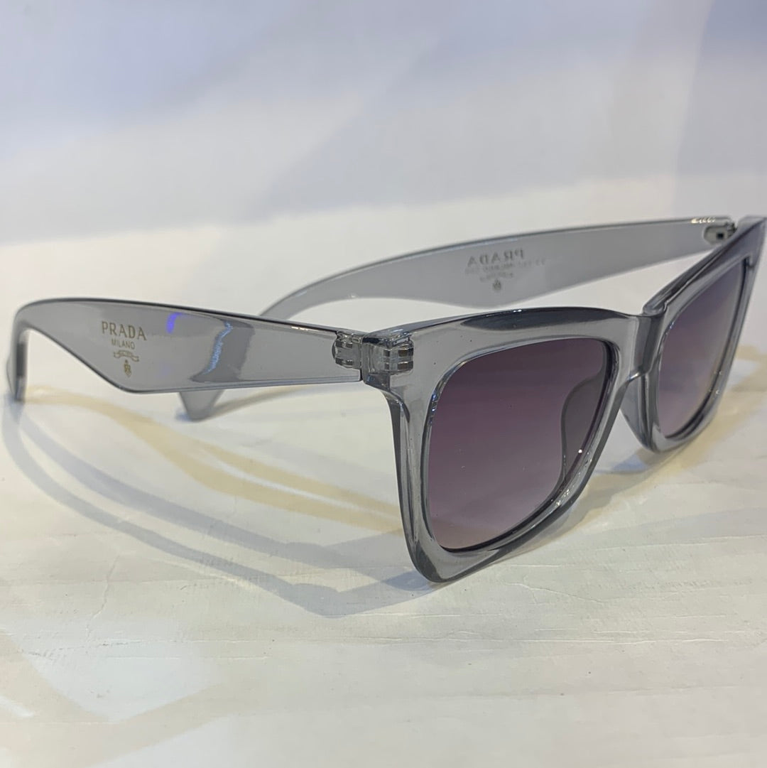 ARP Transparent Grey Frame Black Shade Sunglass 992 52 18-141