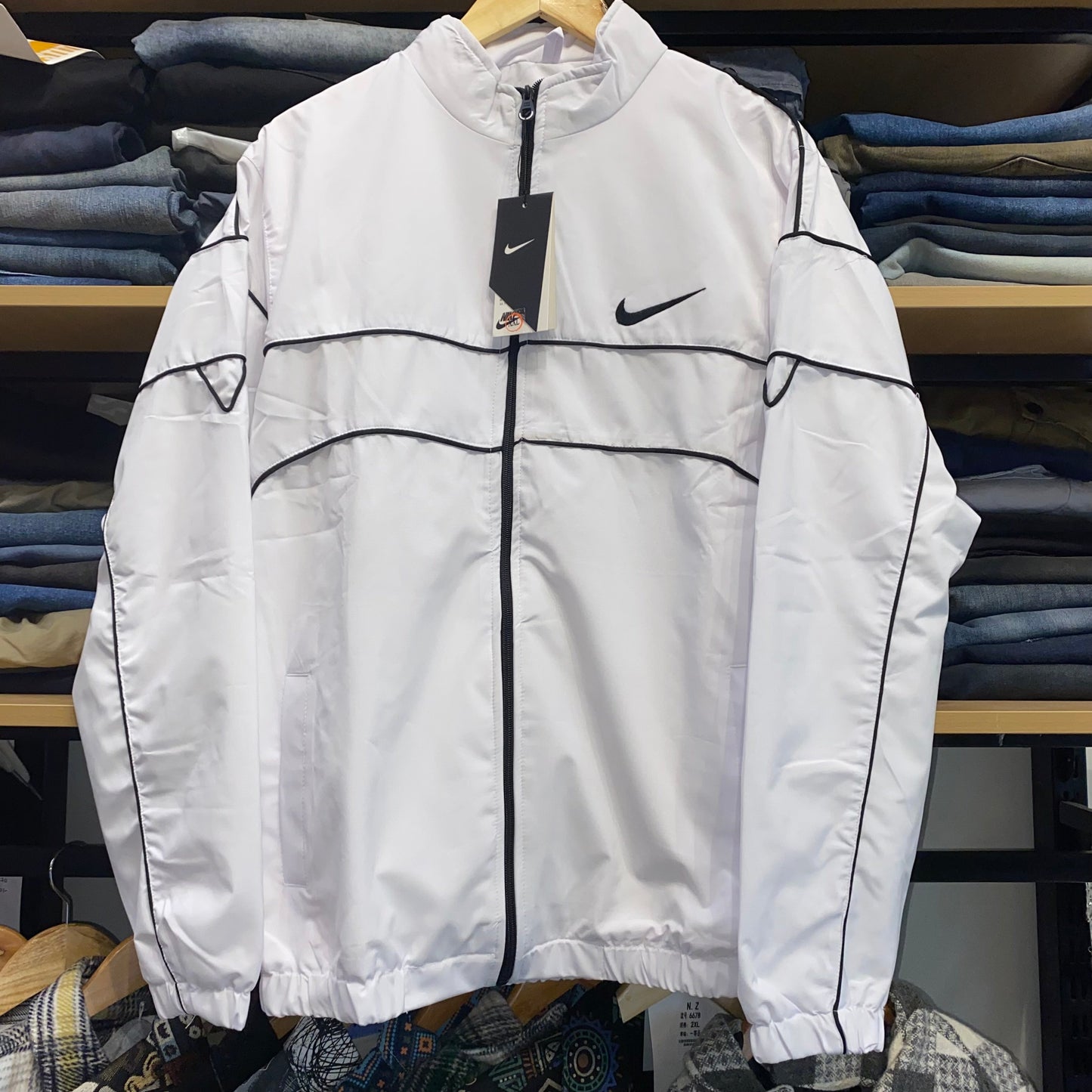 KIN White Colour With Kin Print Premiere Quality Wind Cheater 705920