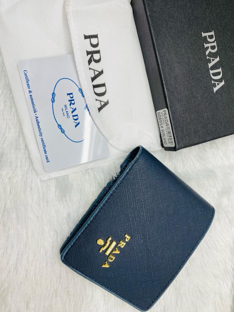 PRA ARP Branded Luxury Italian Leather Black Blue Colour Wallet 6089523