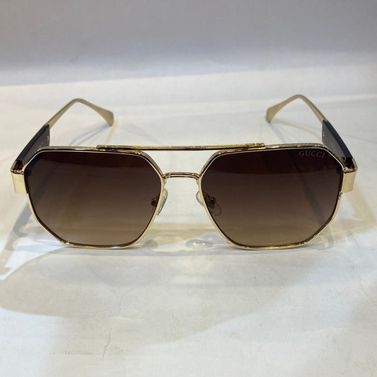 CUG Golden Frame Brown Shade Sunglass YH063 53 16-141