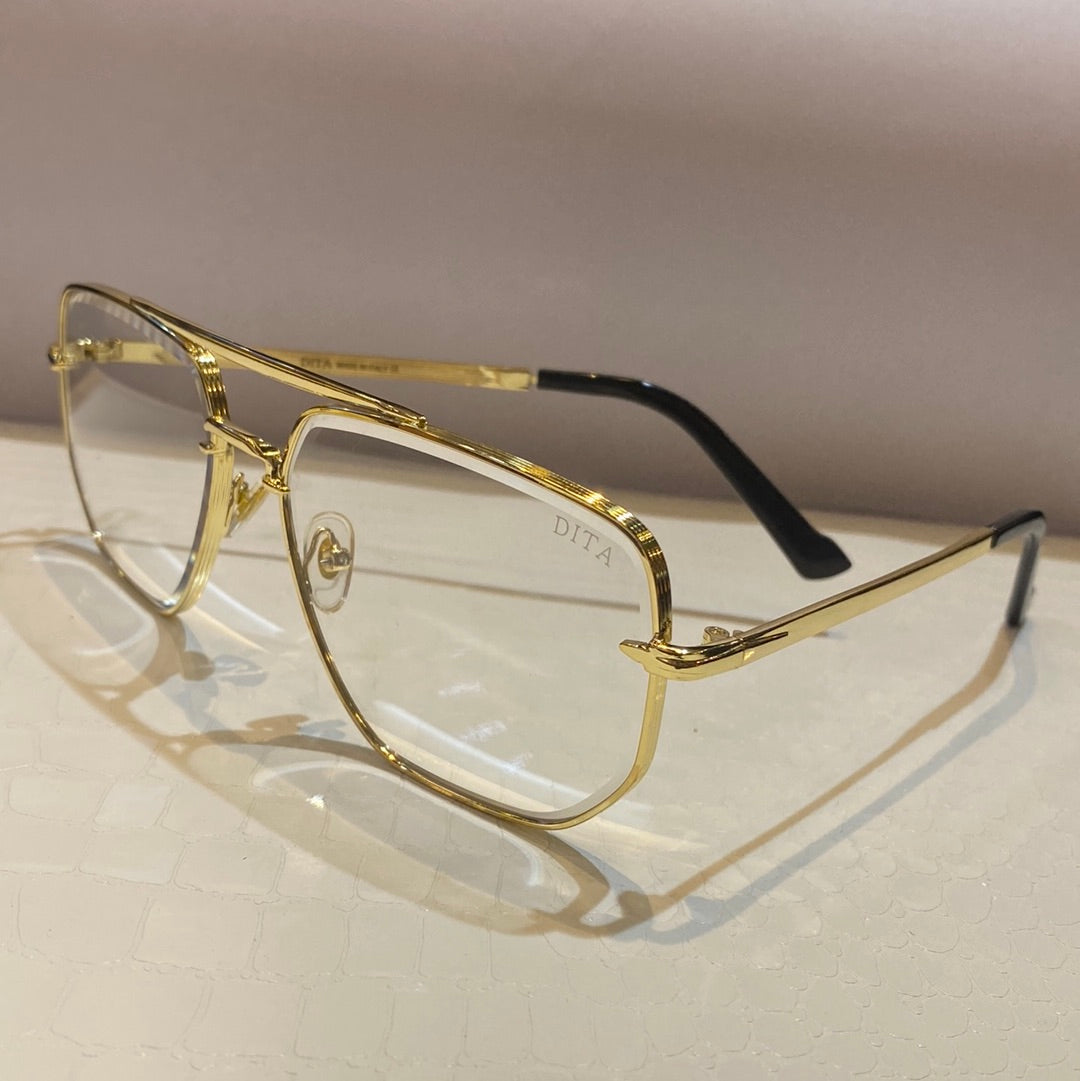 Tid Golden Frame Transparent Shade Unisex Sunglasses 7001S 52 17-139 C3
