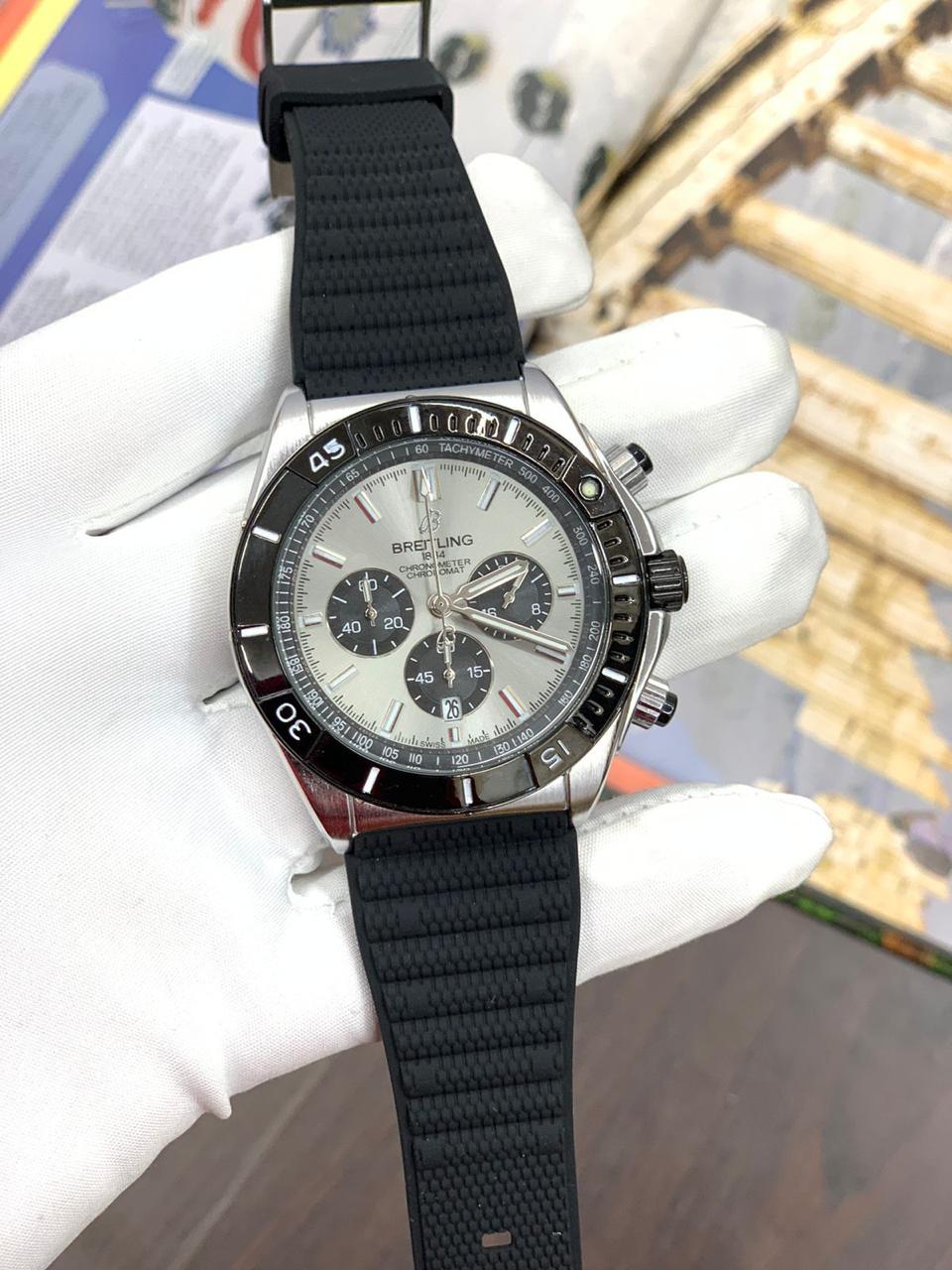 Erb Black Strap Grey Dial Men Watch 901696