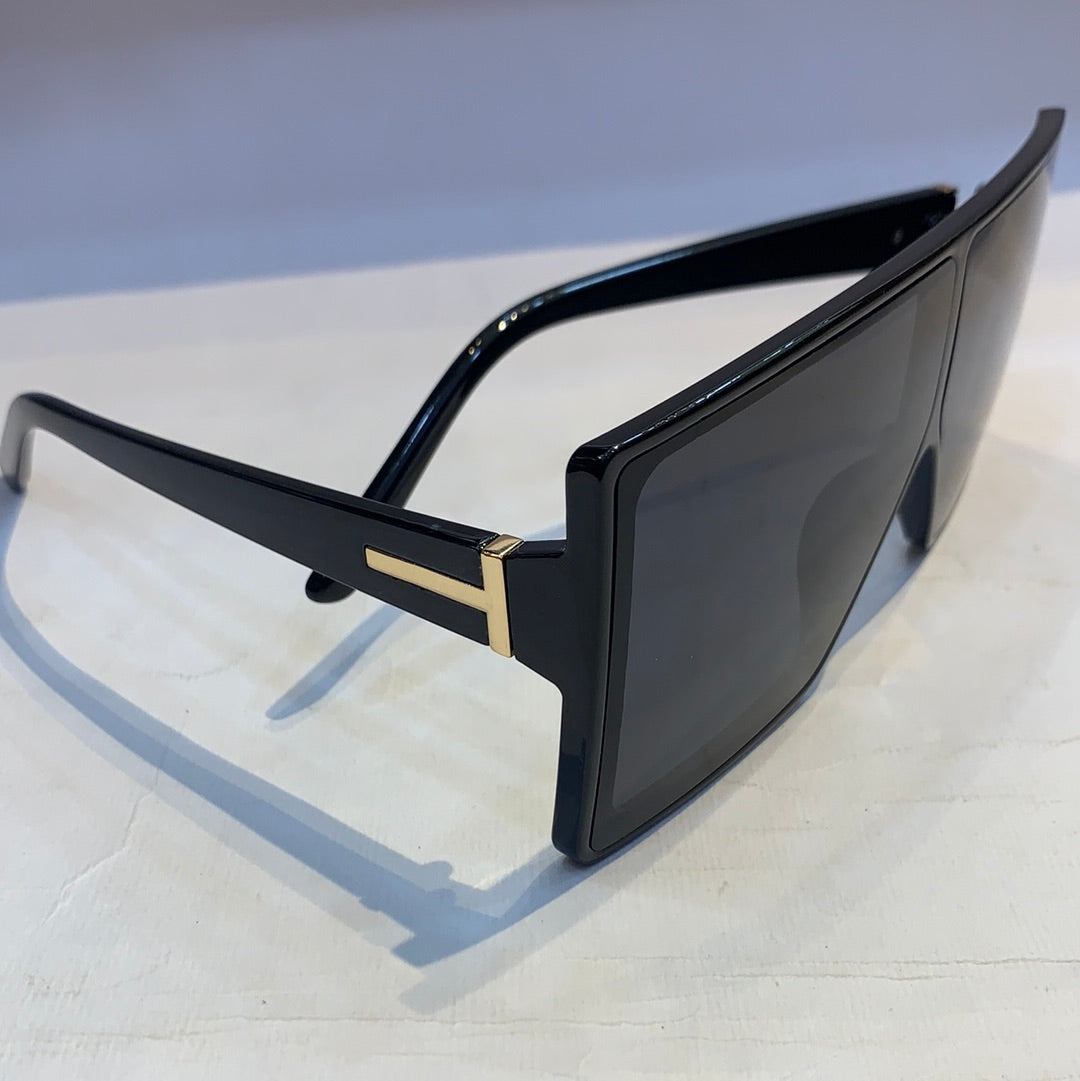 UOL VL Black Frame Black Shade Sunglasses