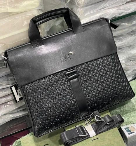 NOM MON Black Colour With Multiple Zipper Laptop Bag 33016