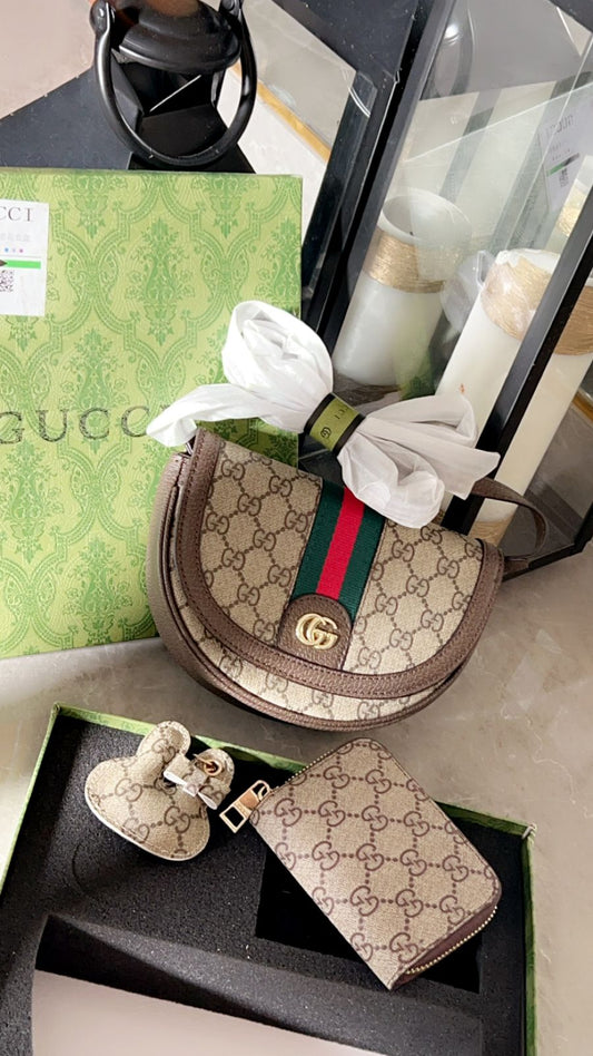 Cug Brown Colour Gg Print Ladies Sling Bag 2073