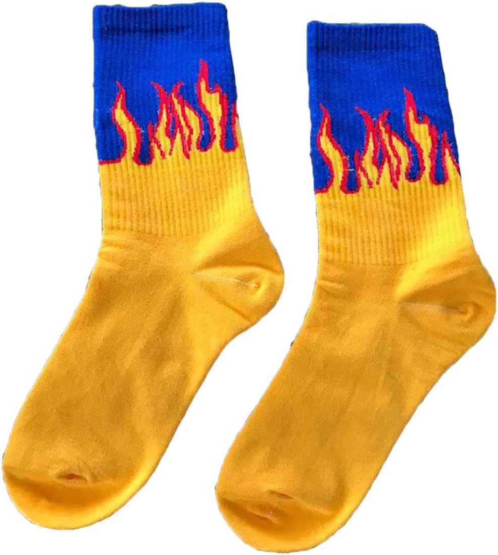 Blue Yellow Fire Colour Imported Unisex Socks 987731