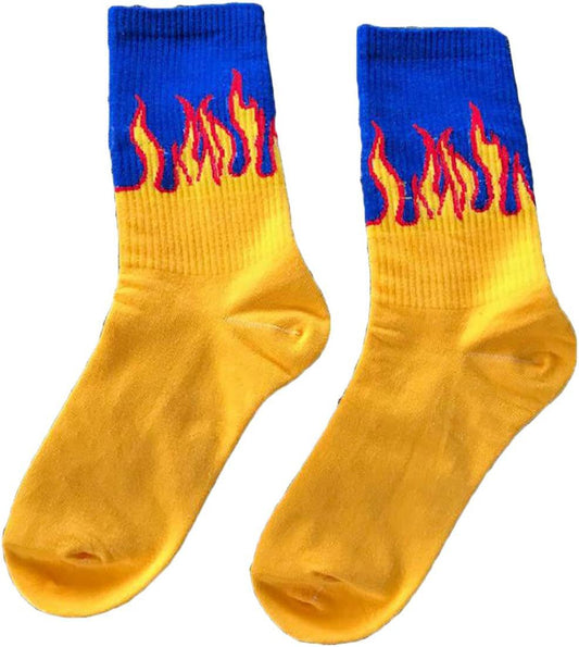 Blue Yellow Fire Colour Imported Unisex Socks 987731