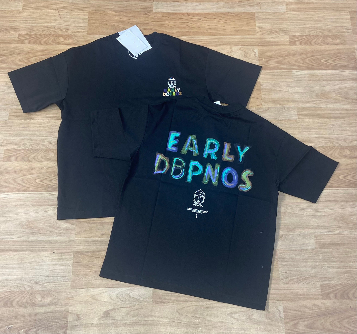 WEAR Black Colour With Back Print Premium Oversized Tshirt B9211