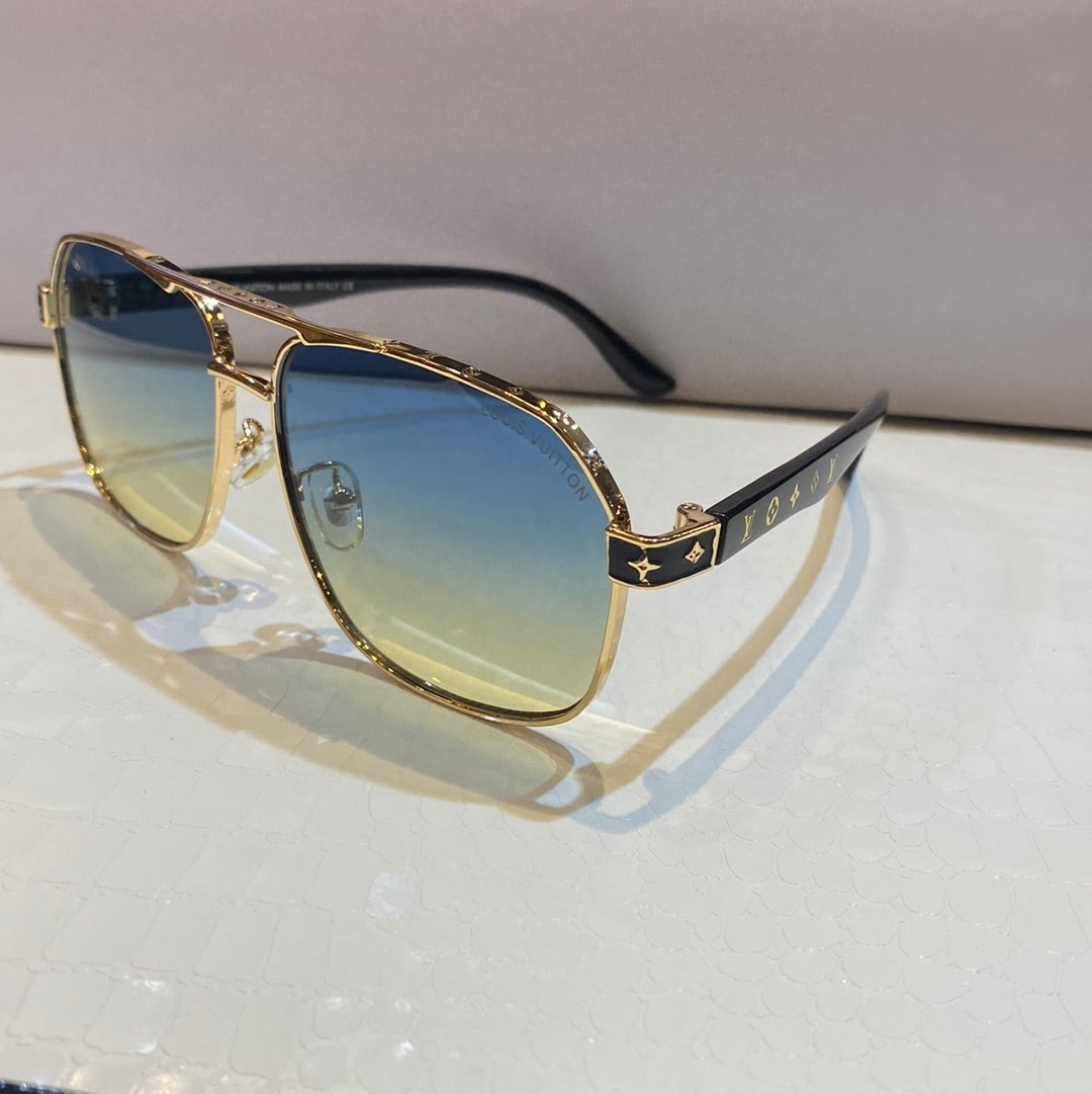 Uol Copper Frame Blue Yellow Shade Unisex Sunglasses Z2027 40 21-146 C5