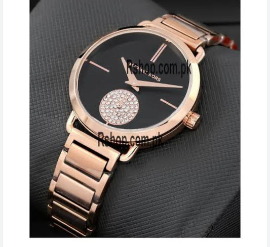 CIM Copper Chain Black Dial Ladies Watch 901633