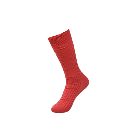BALENZIA PREMIUM MERCERISED CREW RIB SOCKS FOR MEN- (PACK OF 1 PAIR/1U)(RED)