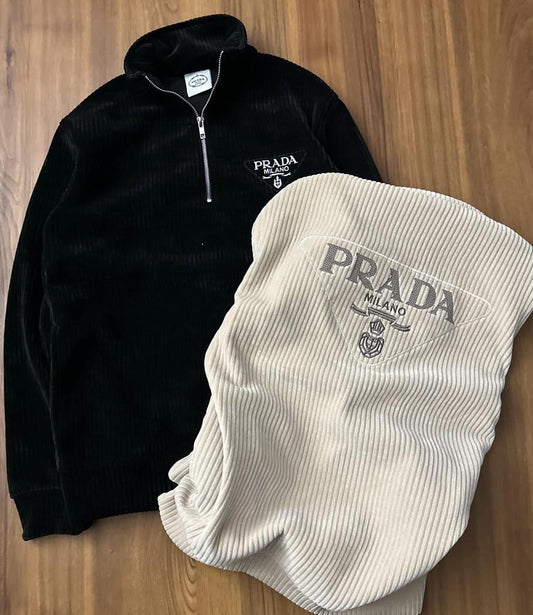 ARP Black Colour With Back Embroidery Print Unisex Jacket Sweater Winter Upper 22052