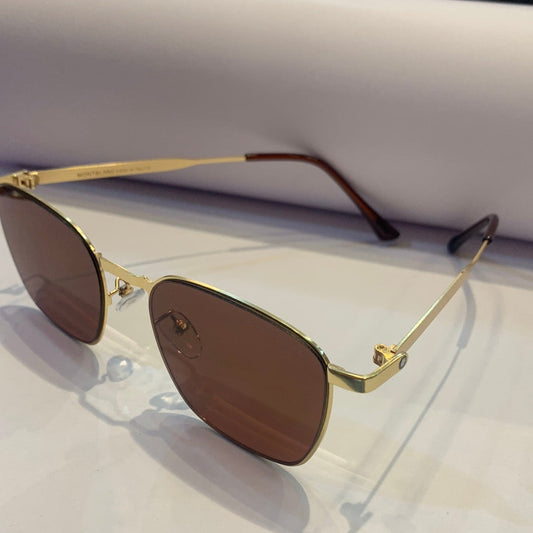 Nom Gold Frame Brown Shade Unisex Sunglasses SD501 54 18-145