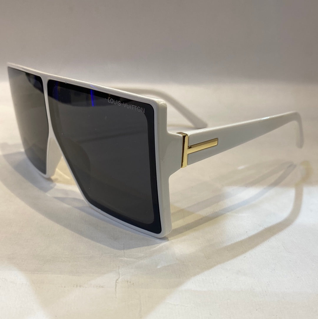 UOL VL White Frame Black Shade Unisex Sunglasses