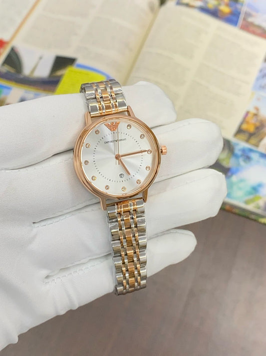 Mra Silver Copper Chain White Dial Ladies Watch 901804