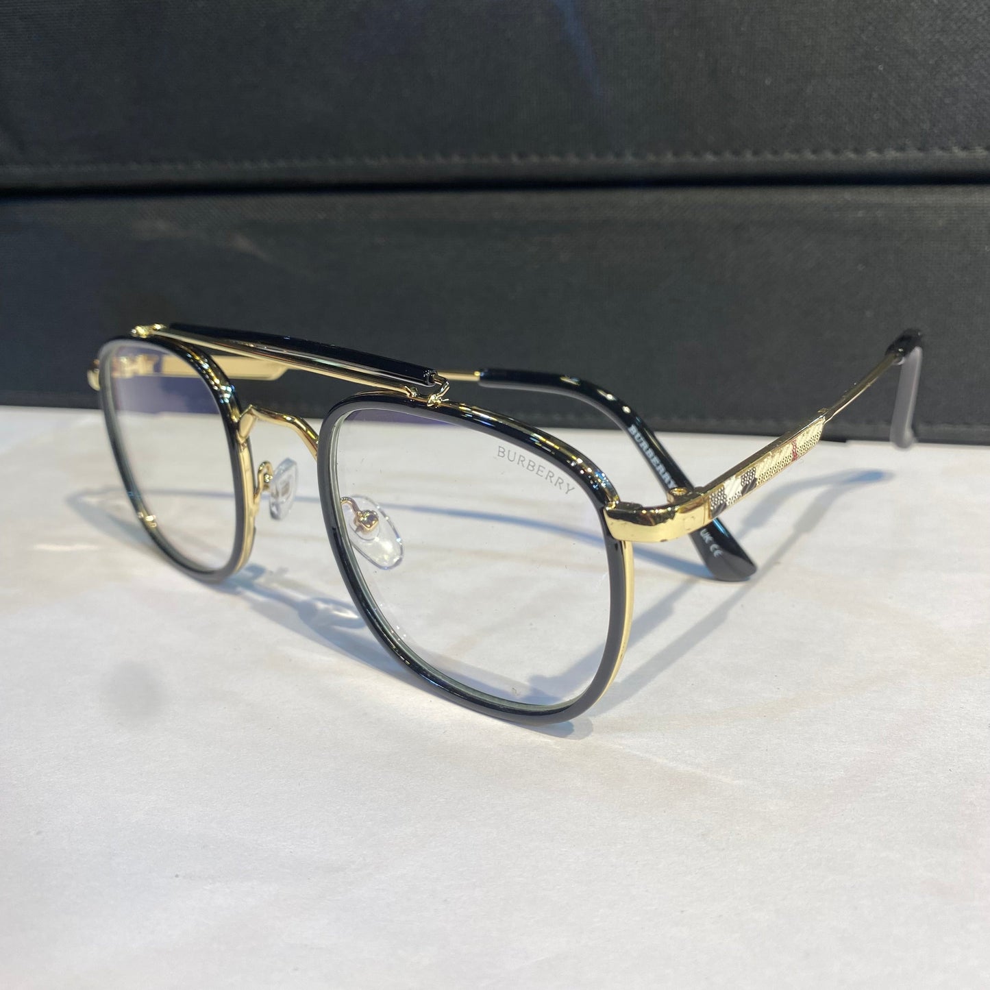 Rub Gold Black Frame Transparent Shade Unisex Sunglass 5012 52 20 138