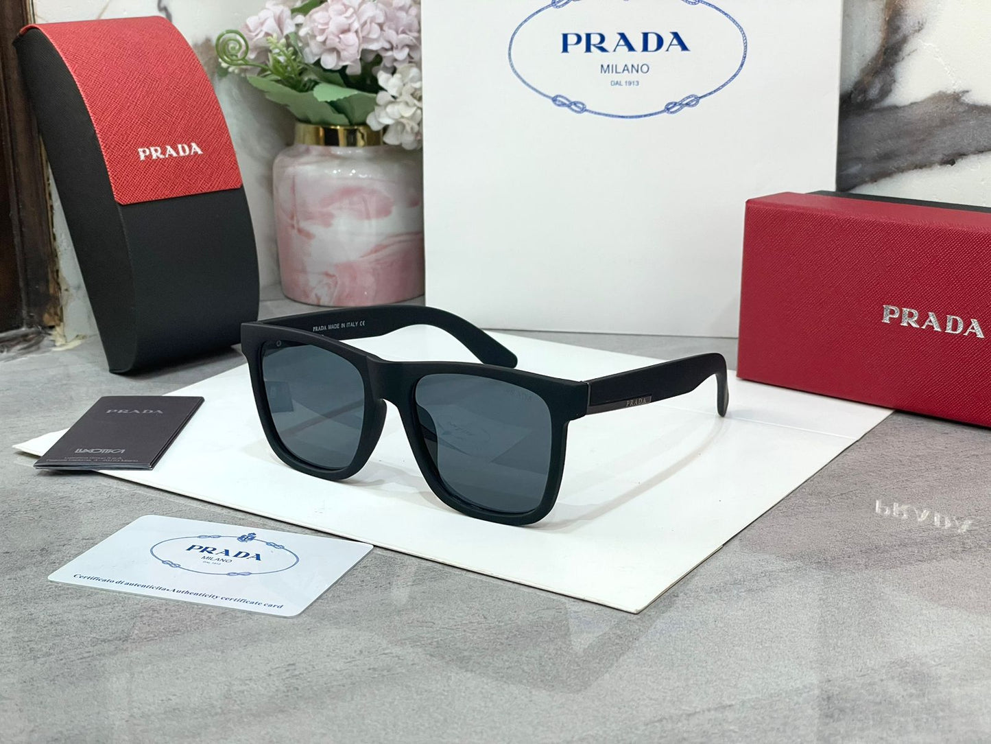 ARP Matte Black Frame Black Shade Unisex Sunglass 22Y 56 16 140