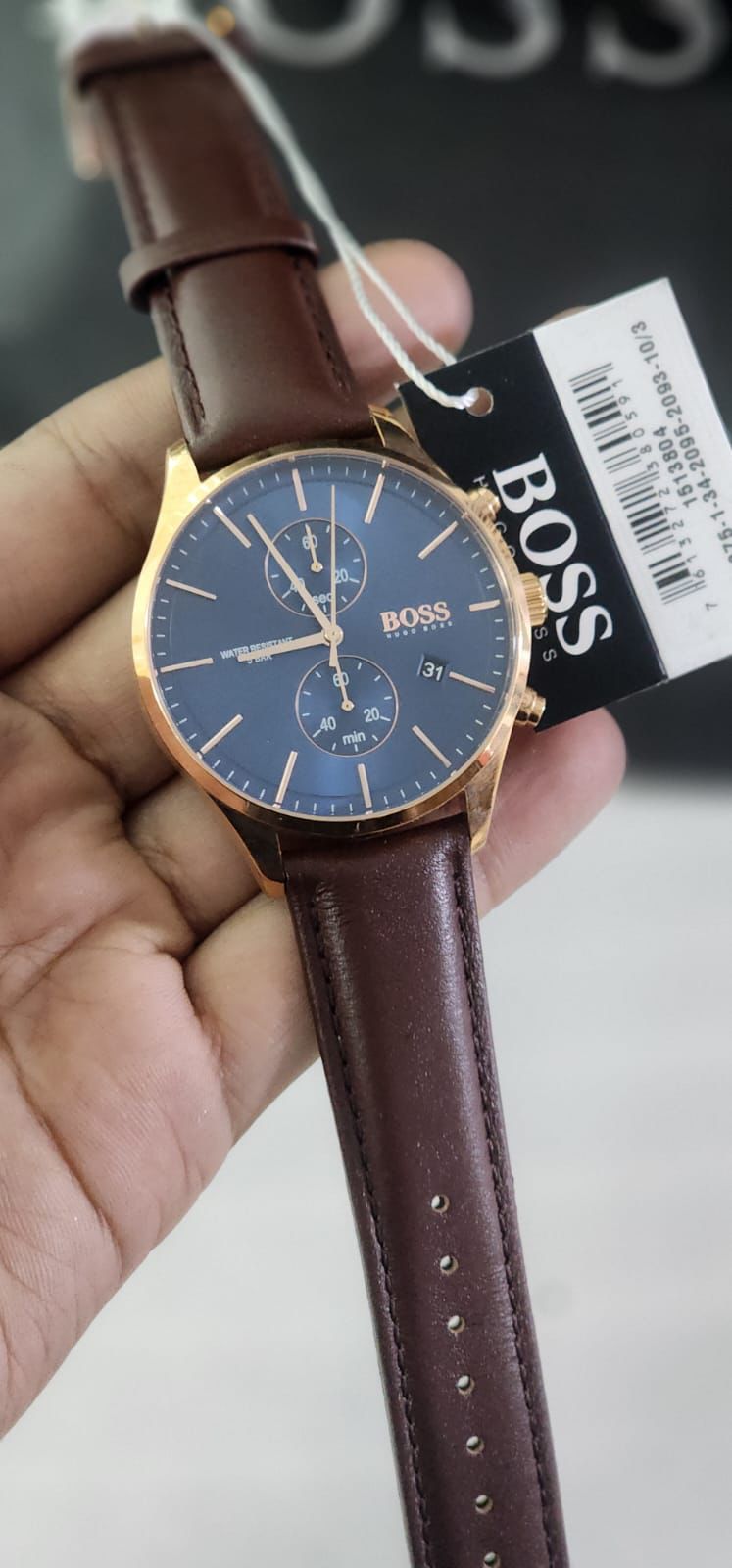 Sob Brown Leather Strap Blue Dial Og Quality Men Watch 901730