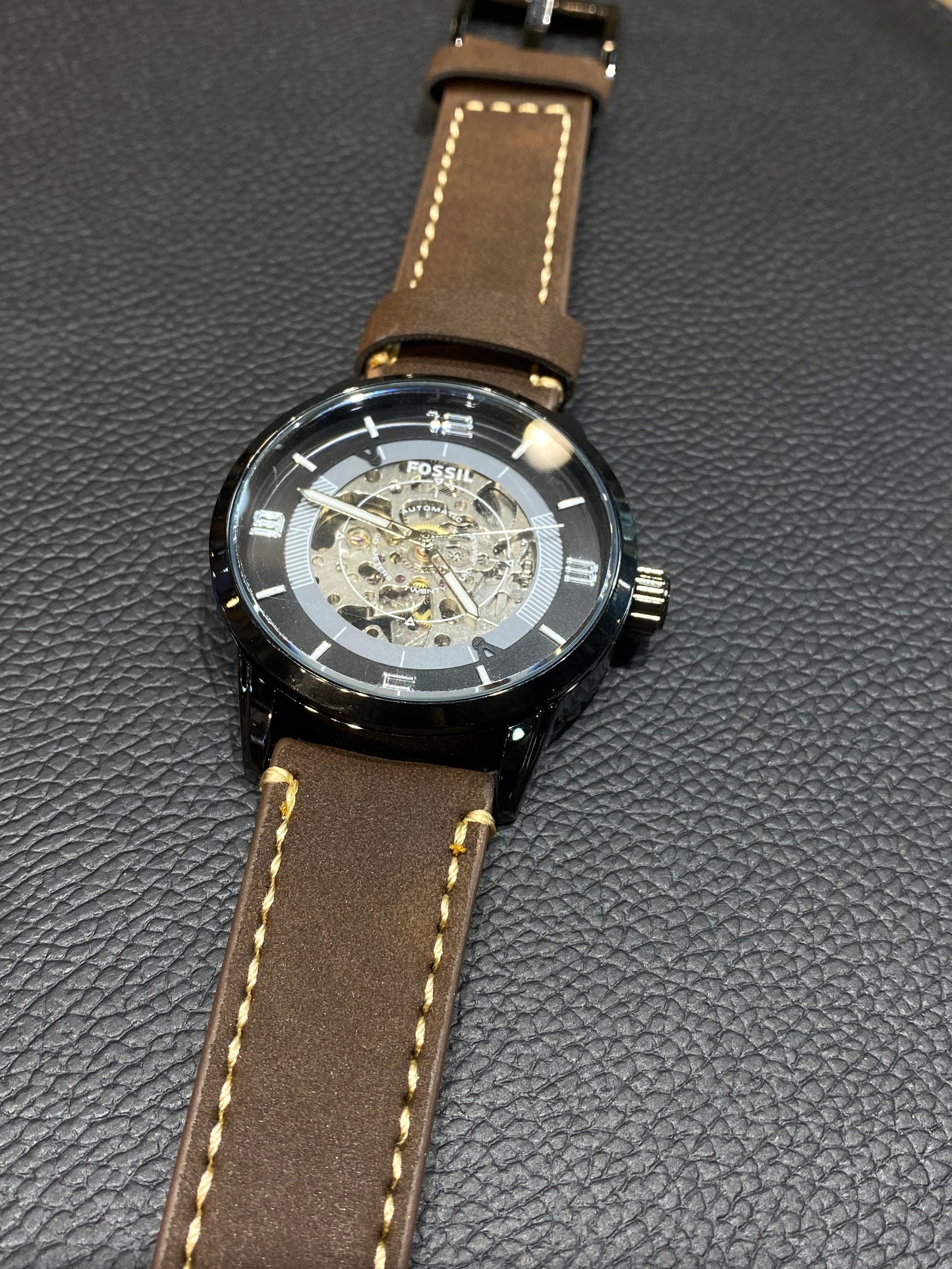 SOF Brown Strap Black Ring Black Dial  Automatic Men's Watch 987937